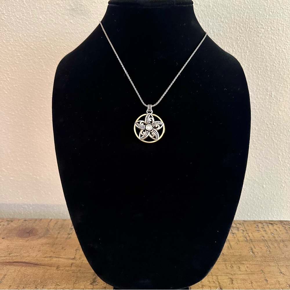 Brighton Silver-Tone Floral Star Pendant Necklace